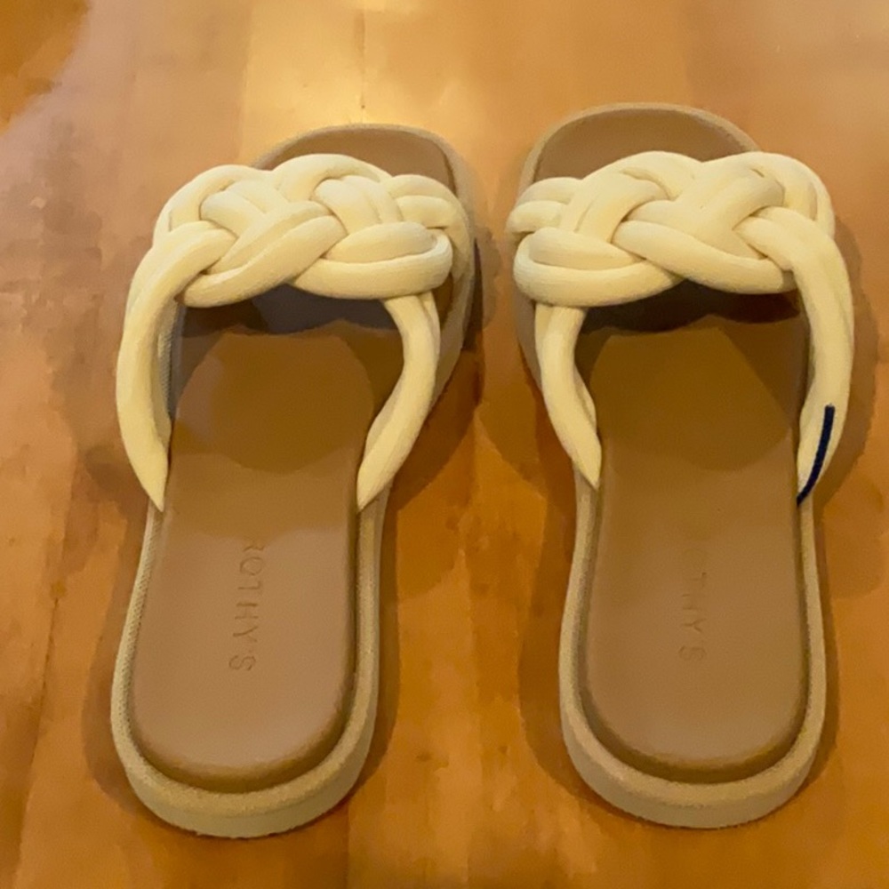 Rothy’s White The Summer Sandal Size 9 Women’s New - Picture 3 of 6
